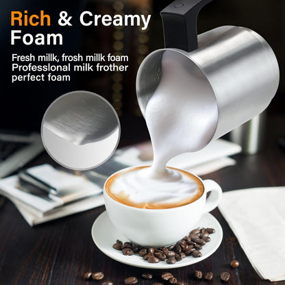 Versatile Electric Milk Frother | 4-in-1 500ml Stainless Steel