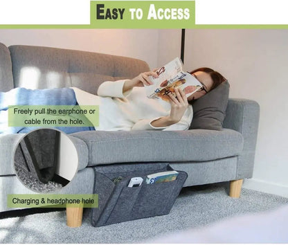 Multi-Pocket Felt Storage Organizer for Bed & Sofa