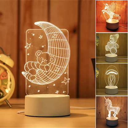 Artistic 3D LED Night Lamp with USB Power