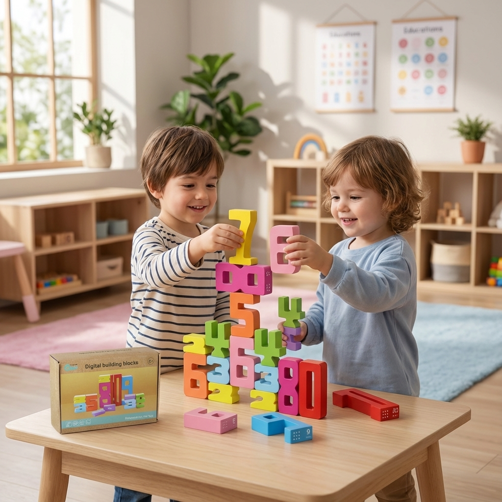 Educational Math and Number Learning Blocks