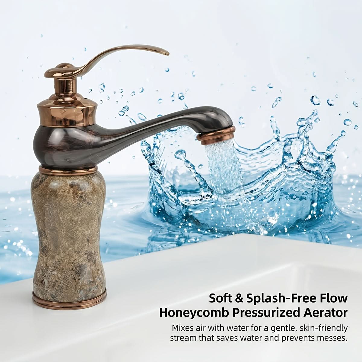 European Style Basin Faucet in Marble Finish