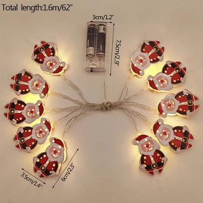 FrostGlow LED Christmas Lights | Acrylic Snowman & Tree | 10-Piece String Lights | Holiday Decor for Christmas & New Year 2025