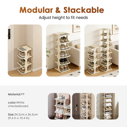 Stackable Vertical Shoe Rack for Instant Clear Floors