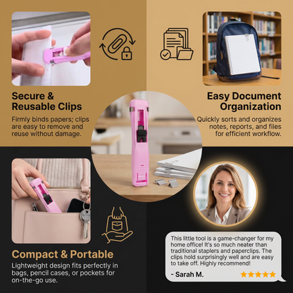Metal Document Clips with Extra Fasteners | Office & Home Organizer | 150 Count