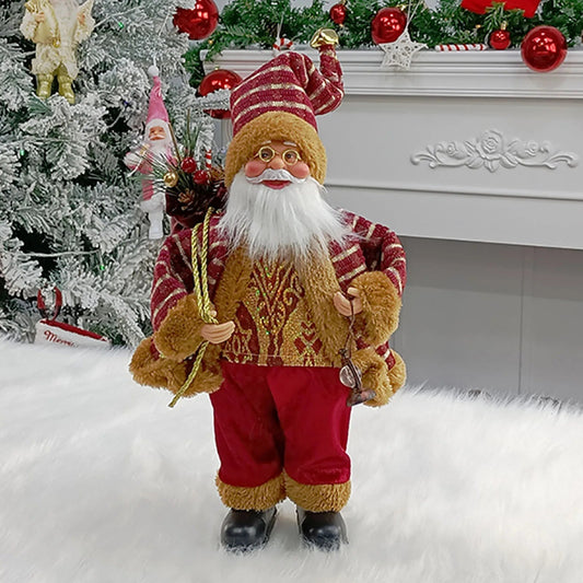 Christmas Figure MerryClaus | Santa Claus Sitting & Standing | 30 cm Decoration for Mantel, Table & Tree Ornaments