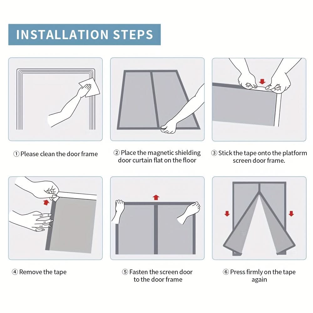 Hands-Free Magnetic Mosquito Screen Curtain for Insect Protection