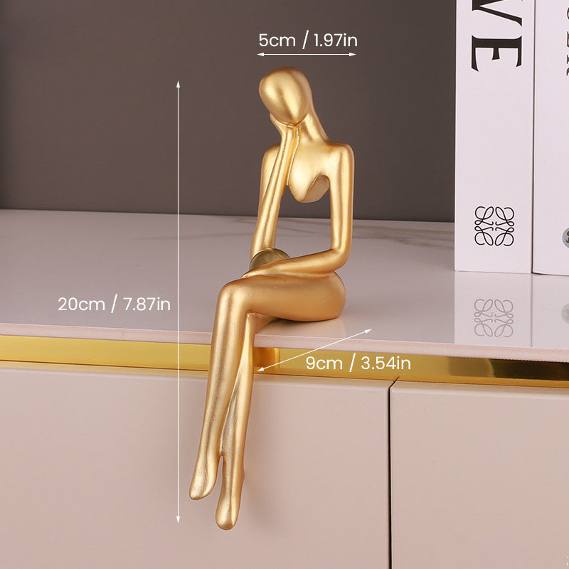 Golden Abstract Sculpture | Artful Home Accent