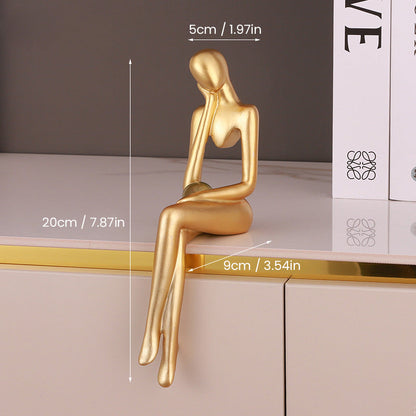 Golden Abstract Sculpture | Artful Home Accent