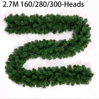 Artificial Pine Garland for Holidays | 2.7 m Thick PVC Christmas Décor for Stairs, Fireplace & Windows