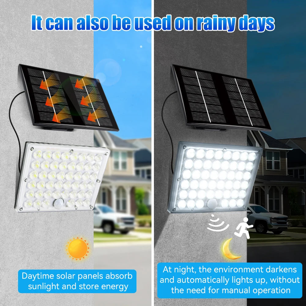 Solar Flood Light with 184 LEDs | Waterproof IP65 | Motion Sensor | Ideal for Garden and Patio