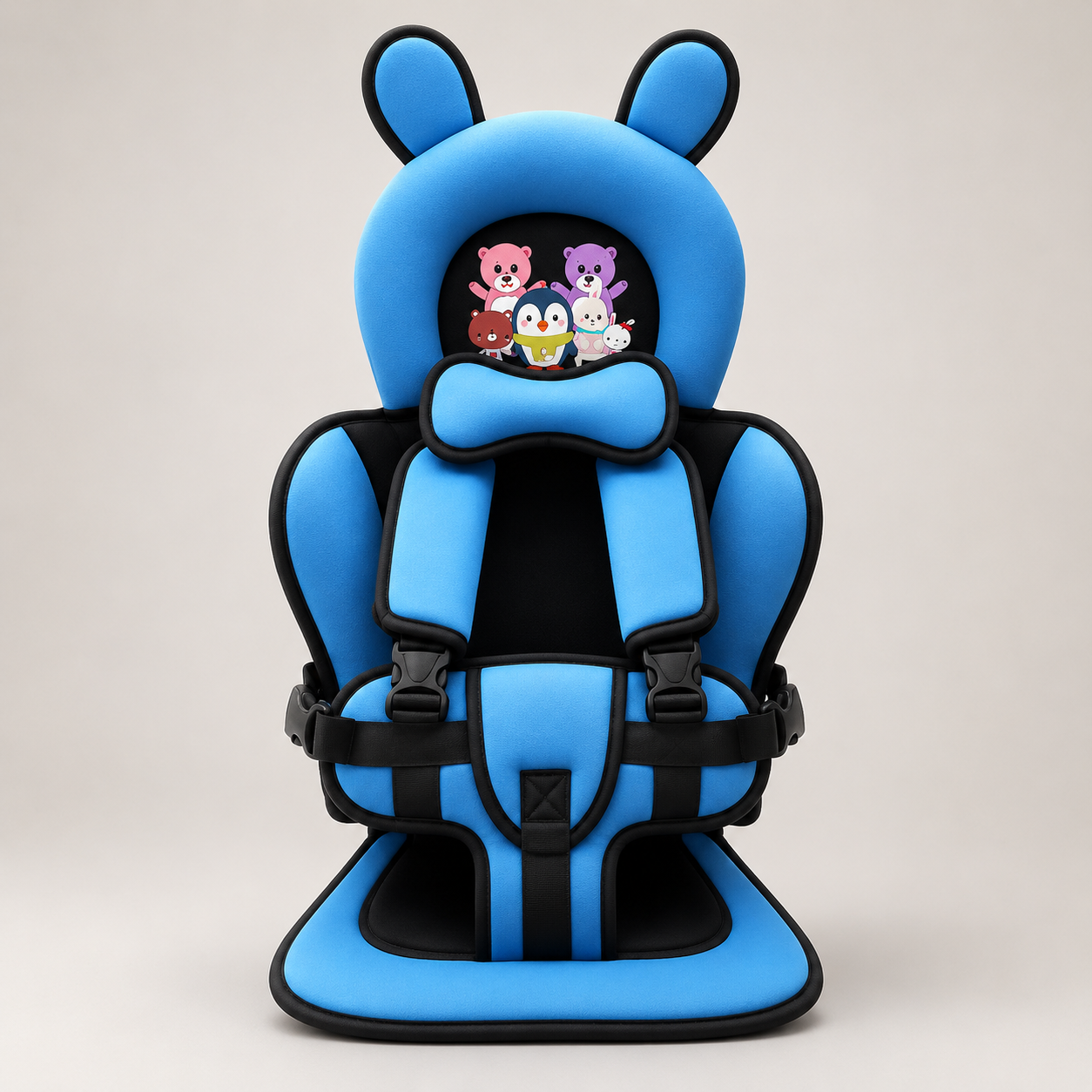 Toddler Car Seat Headrest Cushion Featuring Bear Pattern