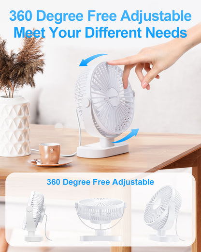 6.5 Inch Portable USB Desk Fan for Home, Office, Car, and Travel