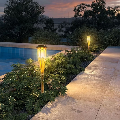 Outdoor Solar Lawn Light – Bamboo Torch Style