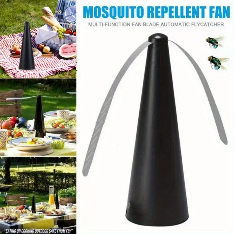 Portable Battery-Operated Outdoor Fan for Mosquito and Fly Control