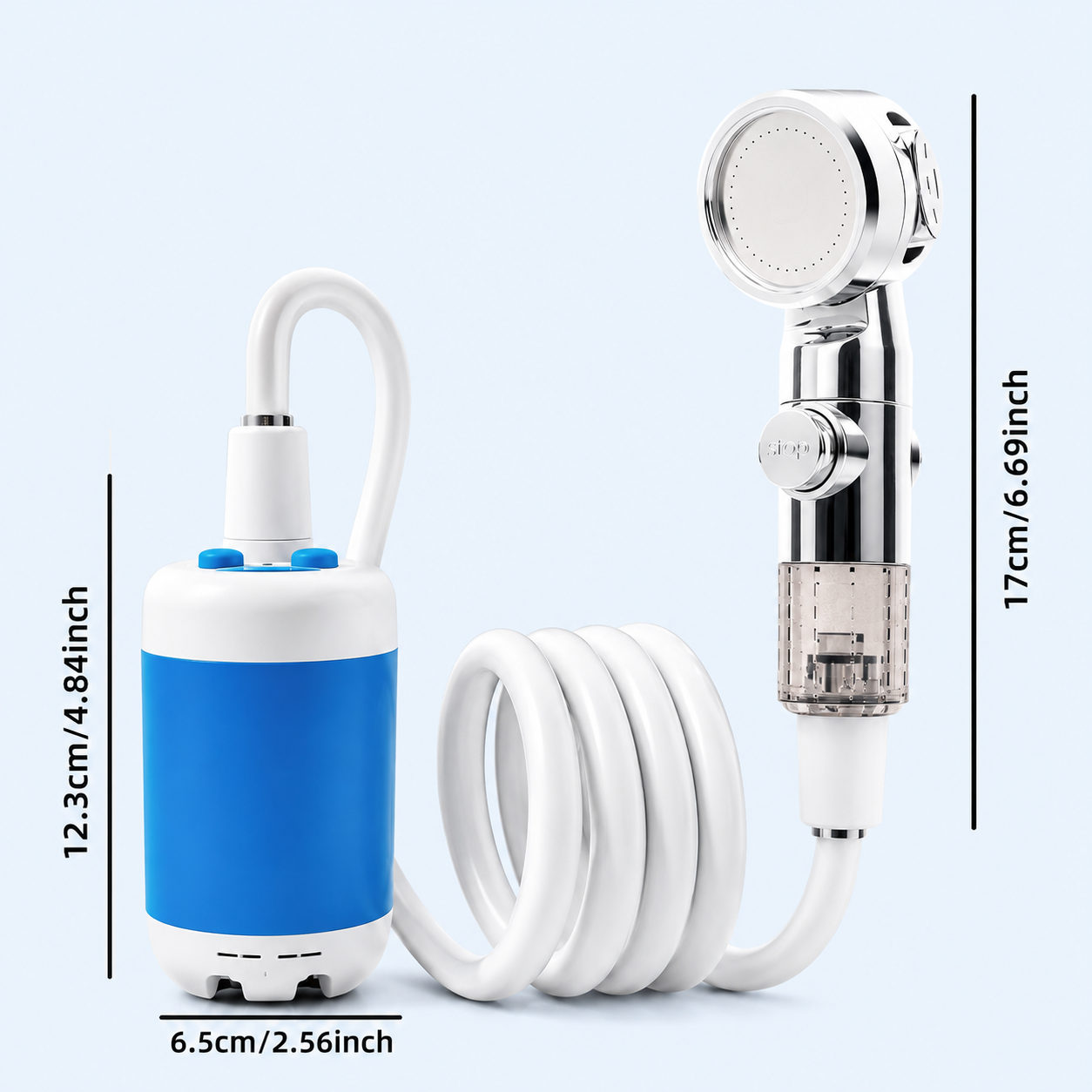 Portable Shower Pump Kit with USB Rechargeable Power for Outdoors