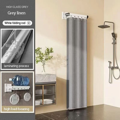Space-Saving Shower Curtain Rod Divider System
