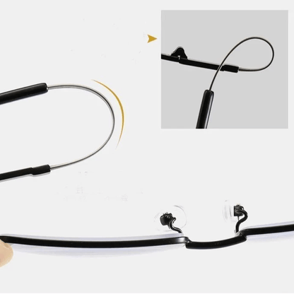 Dual-Use Reading Glasses with Titanium Frame for Distance and Near Vision