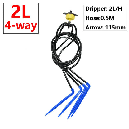 Drip Irrigation Emitters 2L–8L/H | 1/2/4-Way Splitter | 0.3 / 0.5 cm Connector