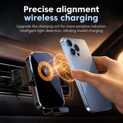 Auto-Clamping Wireless Car Charger Mount - 15W Fast Charging