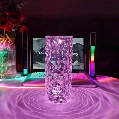 Luminous Crystal Table Lamp | 16-Color Mood Light with Touch Control