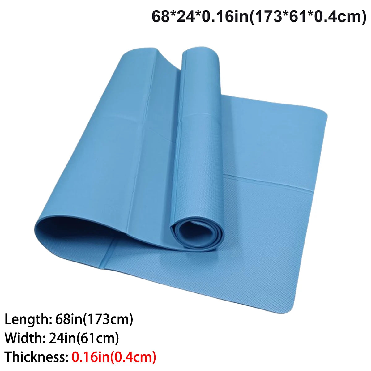 Foldable Yoga Mat | EVA Material | 3–6 mm Thickness | Lightweight & Non-Slip | 173x60 cm