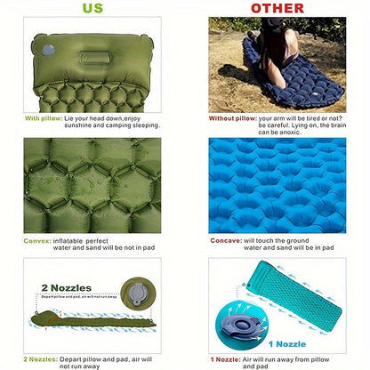 Inflatable Sleeping Mat – Lightweight & Compact with Honeycomb Design & Water-Resistant