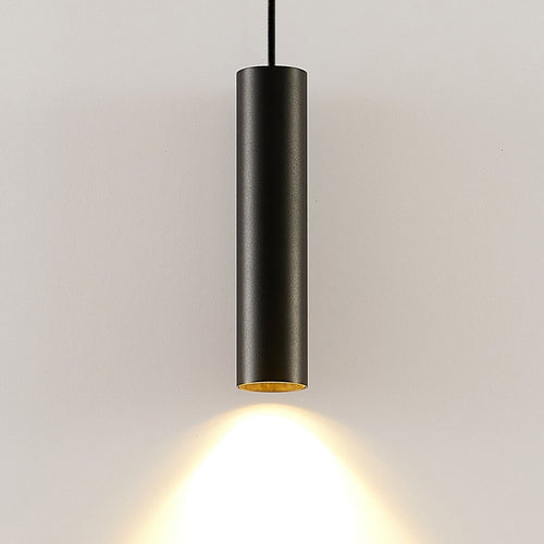 Black Aluminum Tube Pendant Light Fixture