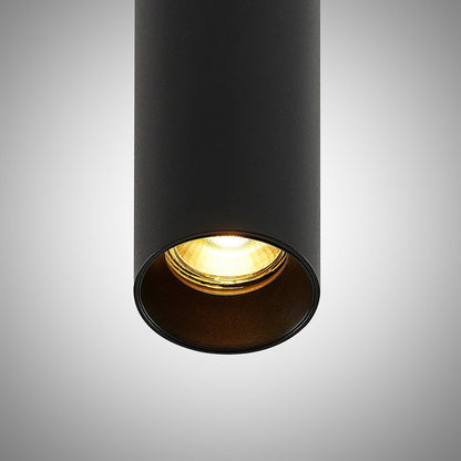 Black Aluminum Tube Pendant Light Fixture