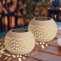 2PC-White Disc Table Lamp