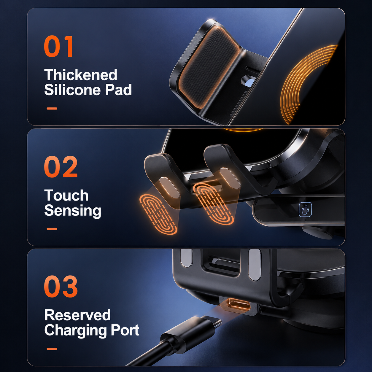 Auto-Clamping Wireless Car Charger Mount - 15W Fast Charging
