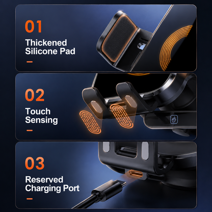 Auto-Clamping Wireless Car Charger Mount - 15W Fast Charging