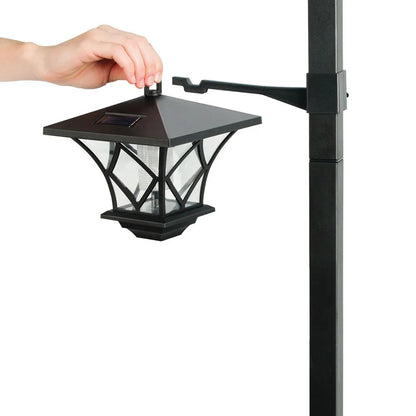 1.5 m Solar Column Lantern | Dual Function Outdoor Light | Vintage Style for Garden, Patio & Driveway