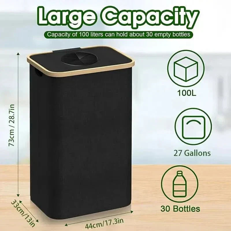 Compact 100-Liter Recycling Organizer | Foldable Waste Separator for Easy Storage