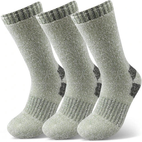 Men's Thermal Winter Socks - 3 Pairs, Thick Warm Wool, Mid-Length for Skiing & Outdoor Use