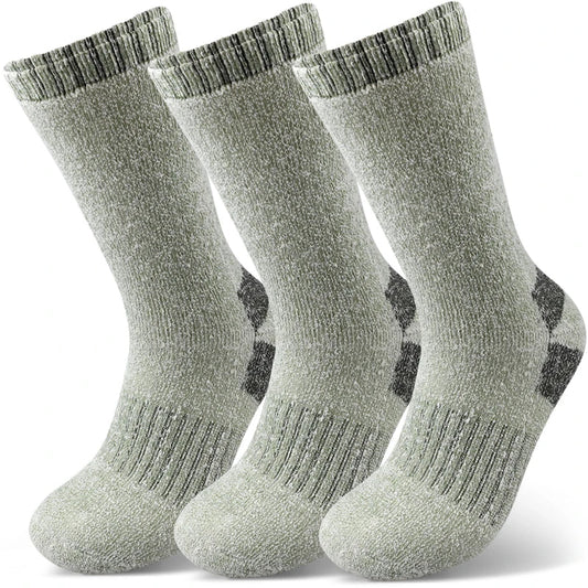 Men's Thermal Winter Socks - 3 Pairs, Thick Warm Wool, Mid-Length for Skiing & Outdoor Use
