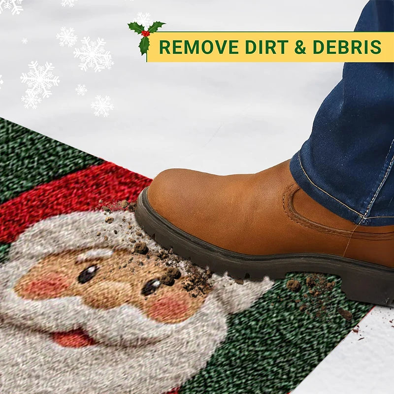 Christmas Door Mat with Gingerbread Man Design | Washable & Non-Slip | Indoor & Outdoor Use | 2026 Version