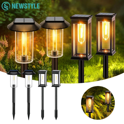 2-Pack Solar Garden Lights | IP65 Waterproof | Automatic On/Off | LED Pathway Lights