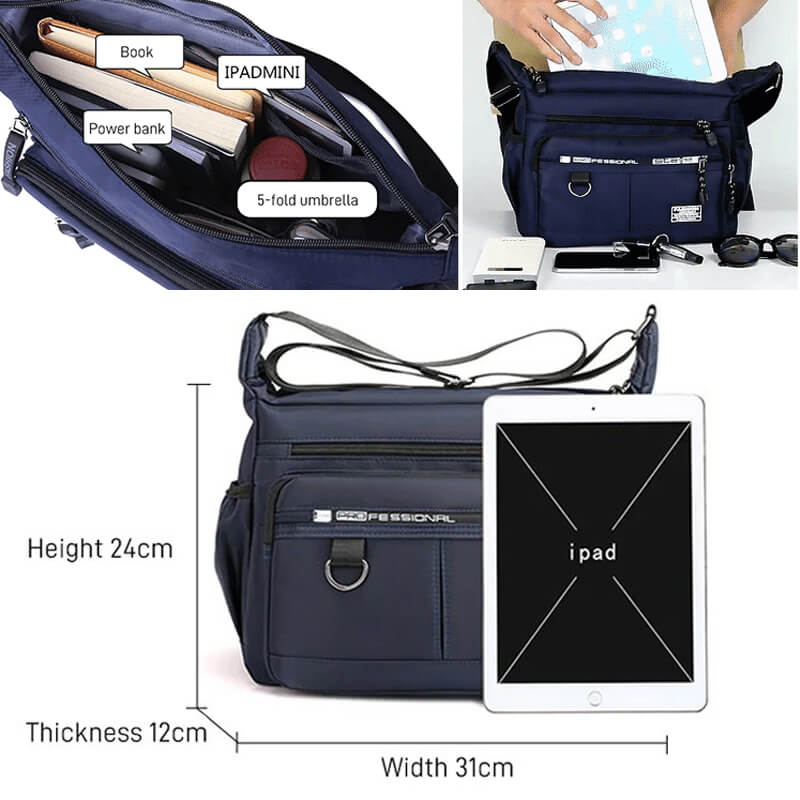 Lightweight Waterproof Shoulder Bag with Spacious Storage