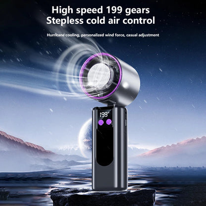 Handheld Fan with Cooling Function | Turbo Speed | USB Powered | Digital Display | 3 Speed Settings