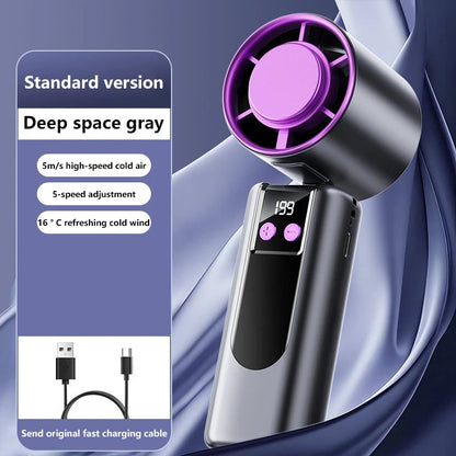Handheld Fan with Cooling Function | Turbo Speed | USB Powered | Digital Display | 3 Speed Settings