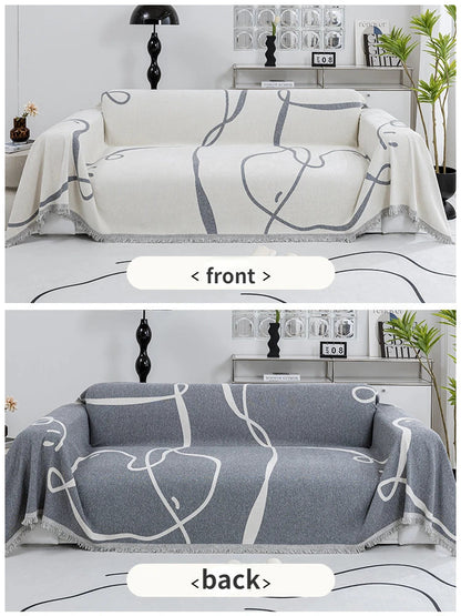 Chenille Sofa Cover Set in Black – Dust Resistant, Soft, and Versatile