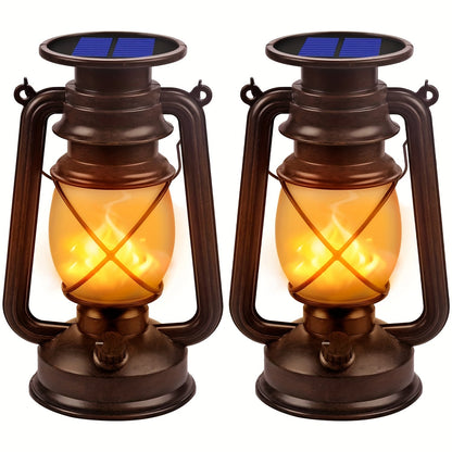Solar-Powered Lanterns with Realistic Flame Effect | Metal & Plastic