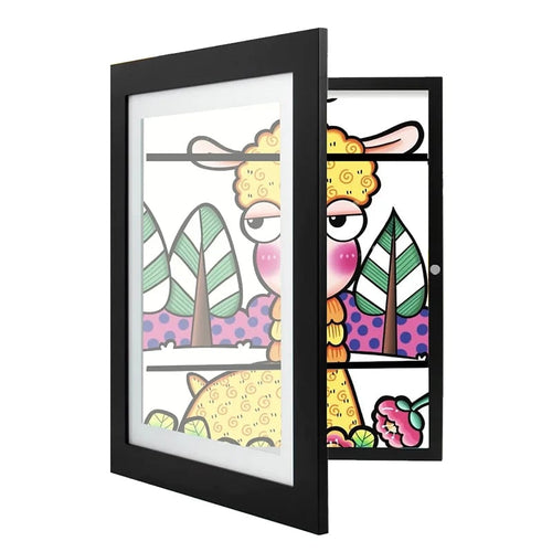 Creative Kids Art Display Frame | Flip-Open Design, Holds 150 Pieces | A4 Size Compatible | MDF & Tempered Glass