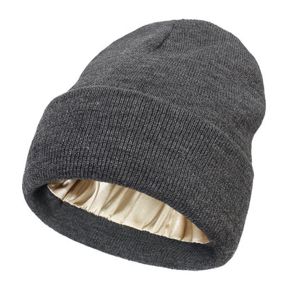 Noor Silk Winter Hat – Wool Blend with Silk for Anti-Frizz Hair Care
