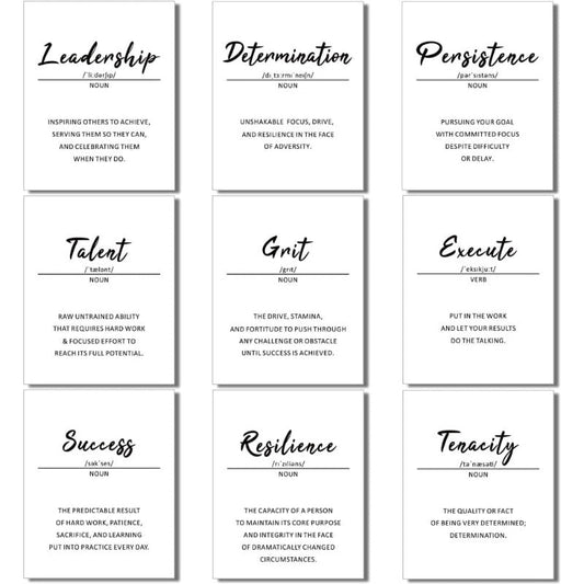 Set of 9 Uplifting Quote Prints for Home Decor