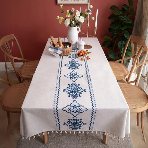 Elegant Embroidered Table Cover for Stylish Dining