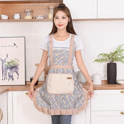 Apron with Floral Design for Kitchen Use