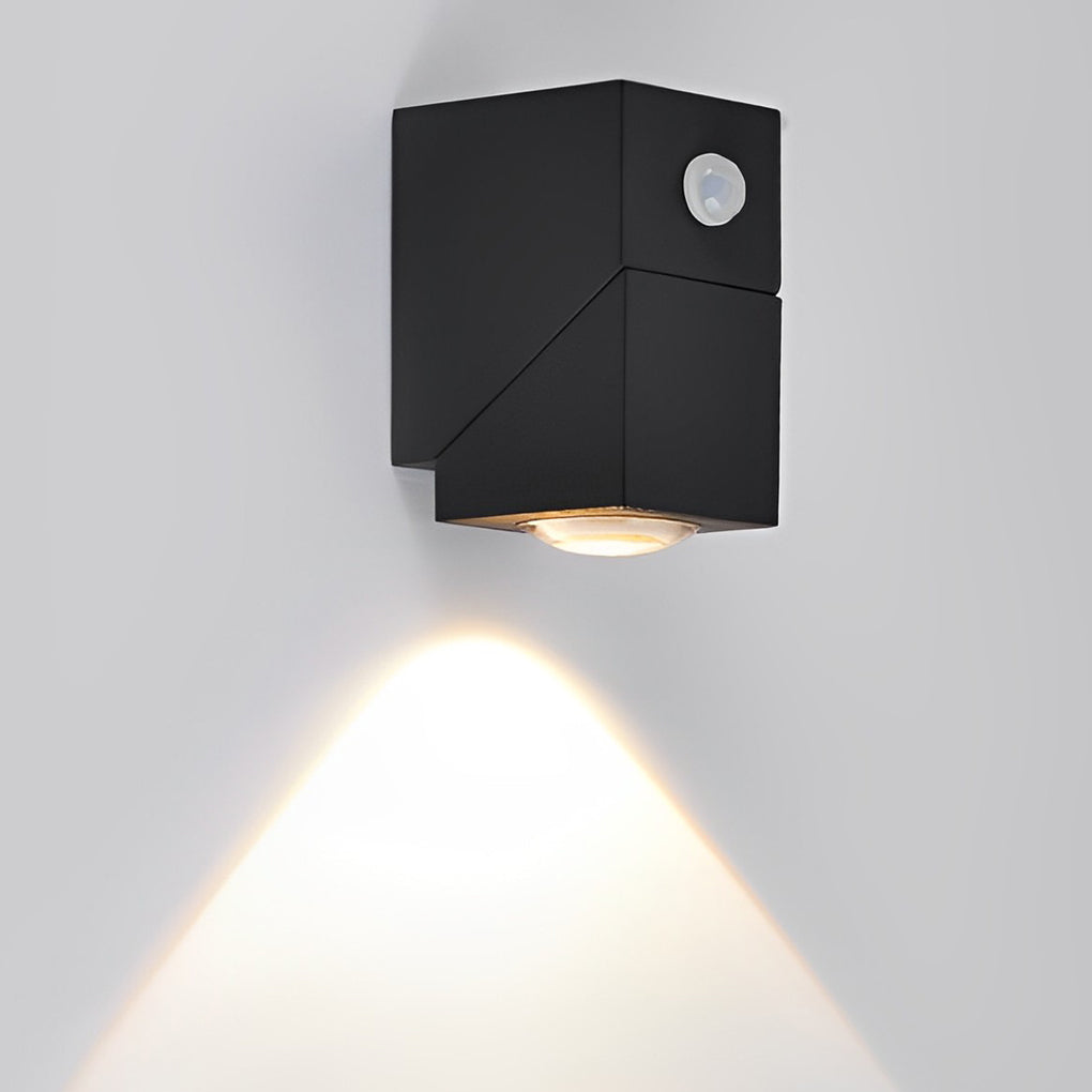 Waterproof Black Wall Lamp with Adjustable Motion Sensor and Up/Down Light