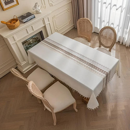 Charming Leaves Embroidered Dining Table Cover