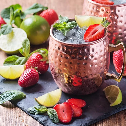Elegant Hammered Copper Drinking Mug